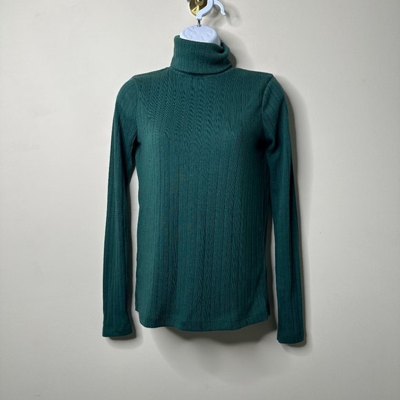 J. Crew Sweaters - J. Crew Green Lightweight Ribbed Turtleneck Sweater Women's XS